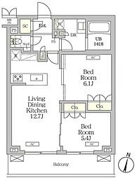 ミレーネ滝野川 2LDKの間取図画像