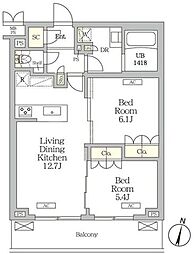 ミレーネ滝野川 2LDKの間取図画像