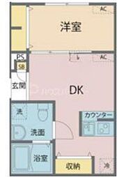 MIREA浮間舟渡 1DKの間取図画像