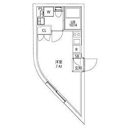 CITY WALK王子DUE ワンルームの間取図画像