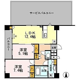 ボンソワール 2LDKの間取図画像