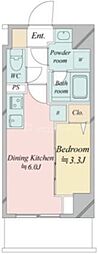 ドゥーエ王子神谷 1DKの間取図画像