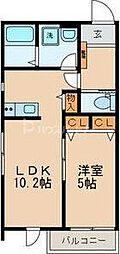 メゾンボヌール 1LDKの間取図画像