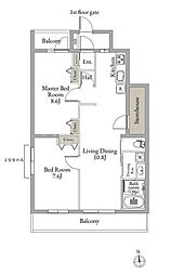ベルメゾン中村橋 2LDKの間取図画像