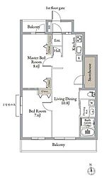 ベルメゾン中村橋 2LDKの間取図画像