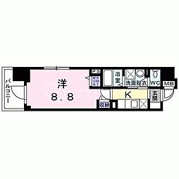 ルミナス 1Kの間取図画像