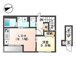 Juhamoa1 1LDKの間取図画像