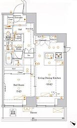 dips十条仲原WEST 1Kの間取図画像