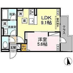 セレスティア徳丸 A 1LDKの間取図画像