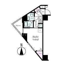 ガーラ・シティ王子 1Kの間取図画像