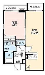 グランクオール駒込 1LDKの間取図画像