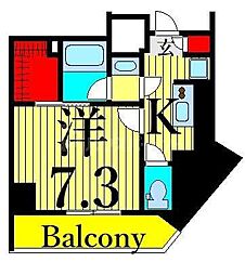 TheParkhabio赤羽 1Kの間取図画像