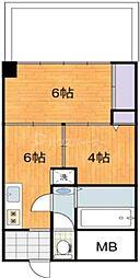 秀和東十条レジデンス 1DKの間取図画像