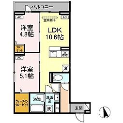 セレスティア羽沢A棟 2LDKの間取図画像