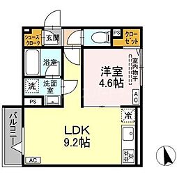セレスティア羽沢A棟 1LDKの間取図画像