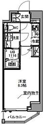 S-RESIDENCE王子east 1Kの間取図画像