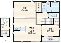 グリーンハイツ 1LDKの間取図画像