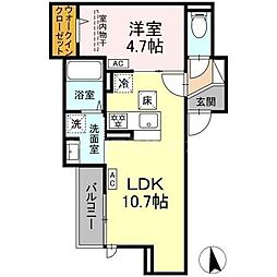 セレスティア豊島N B棟N 1LDKの間取図画像