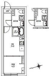 CITY WALK 志村三丁目 1DKの間取図画像
