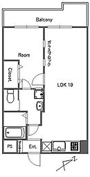パラスト新板橋 1LDKの間取図画像