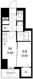 WHARF駒込 1DKの間取図画像