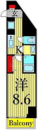 アイルノヴェル駒込 1Kの間取図画像