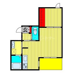 阿部マンション 1LDKの間取図画像