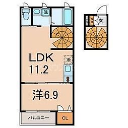 ペルソナ平和台 1LDKの間取図画像