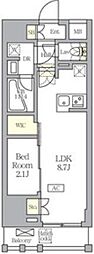 アジールコート王子 1LDKの間取図画像