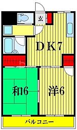 ソシアル大久保 2DKの間取図画像