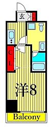 ディアレイシャス尾久駅前 1Kの間取図画像