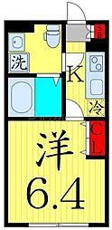 Me mola中村橋 1Kの間取図画像