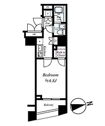 グラントゥルース練馬2 1Kの間取図画像