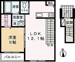 ヴァンヴェール 1LDKの間取図画像
