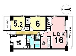 藤和ハイタウン菊井ステージ2 2SLDKの間取図画像