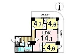 アンビックス志賀ストリートタワー 3LDKの間取図画像