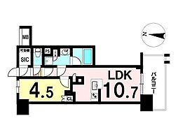 オープンレジデンシアイズミ 1LDKの間取図画像