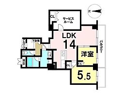 アンビックス志賀ストリートタワー 2SLDKの間取図画像