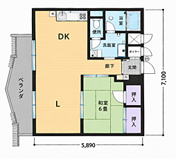 メゾンドール和歌山 1LDKの間取図画像