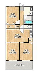 パレス緑橋 3LDKの間取図画像