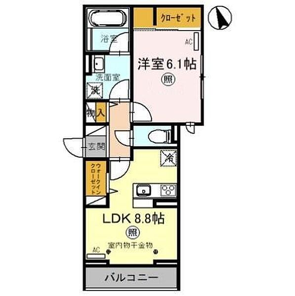 TORISIAS今泉3丁目 103｜栃木県宇都宮市今泉３丁目(賃貸アパート1LDK・1階・41.32㎡)の写真 その2