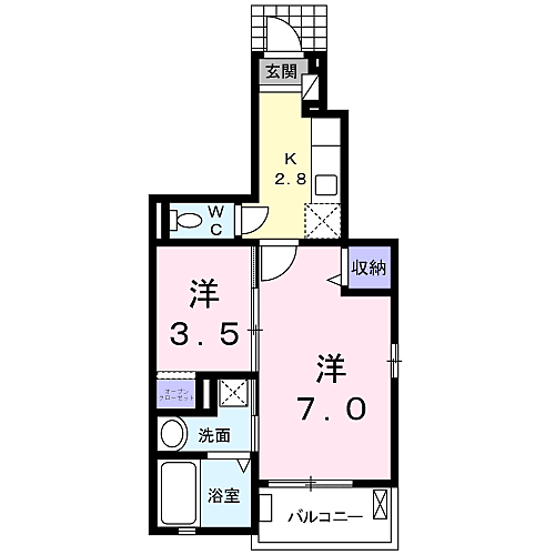 ムーン　フォレスト　ヴィラ 101｜埼玉県大里郡寄居町大字寄居(賃貸アパート2K・1階・31.65㎡)の写真 その2