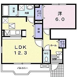 メゾンイチエ 1LDKの間取図画像