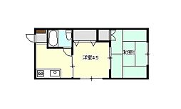 パルITO 2DKの間取図画像