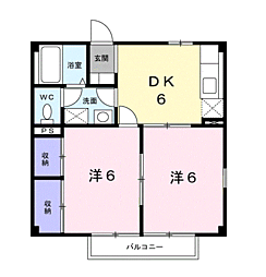 アンフィトリテ1 2DKの間取図画像
