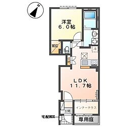 サンライズE(東松山市山崎町アパートV期新築工事) 1LDKの間取図画像