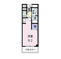 ランブラン ワンルームの間取図画像