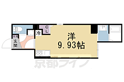 attrice東堀川 ワンルームの間取図画像