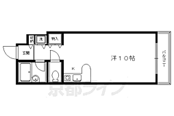 ヴィラ荒神口 ワンルームの間取図画像