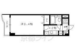 デトム・ワン銀閣寺道 1Kの間取図画像